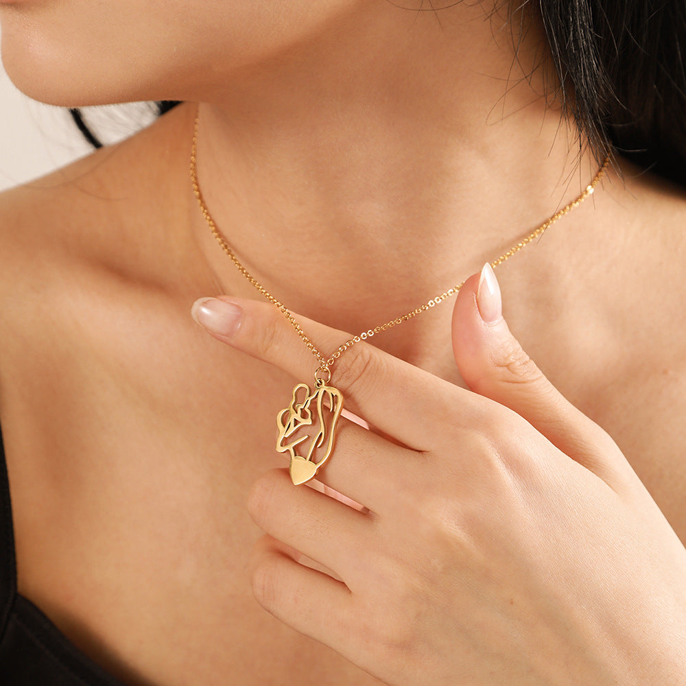 Wholesale Mother's Day Mother and Child Stainless Steel Necklaces